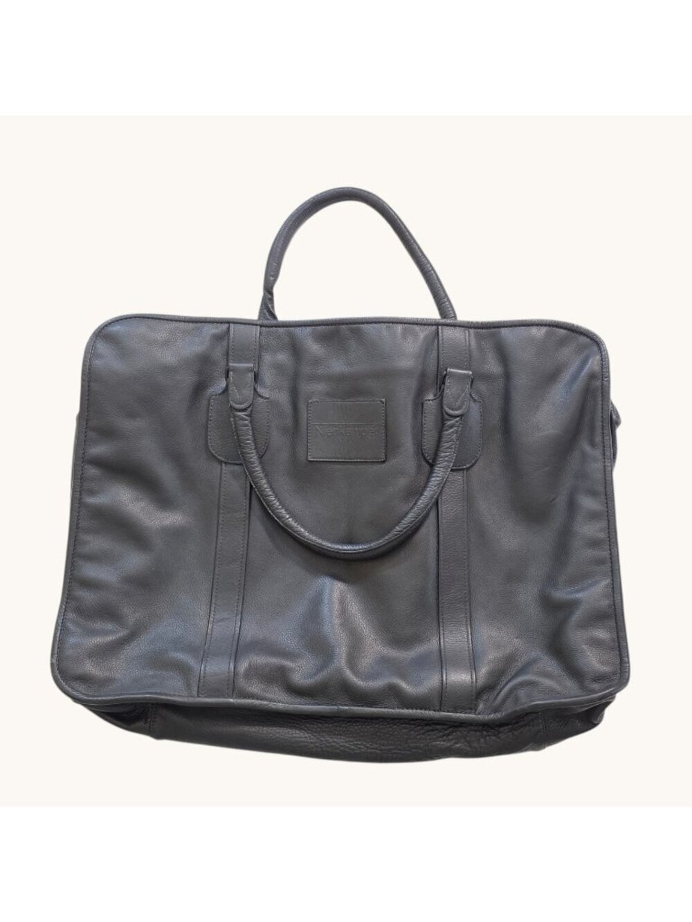 Vtg Nienkämper Clamshell Travel Garment Bag Black Leather Overnight Briefcase